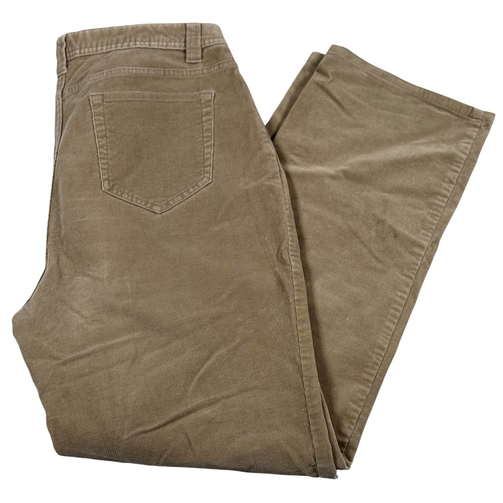 Corduroy Pants 12 Beige Straight Leg Stretch Acadamia 70s Retro Autumn Neutral